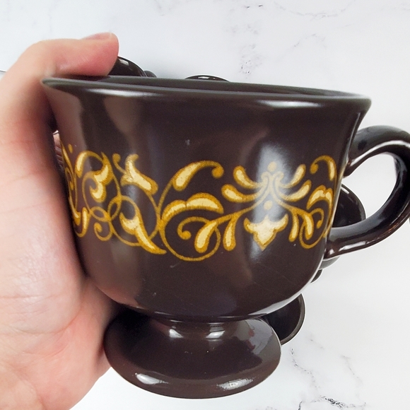 Vintage Franciscan Earthenware Footed Coffee Cups - Picture 4 of 6